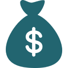 Money bag icon with dollar sign.
