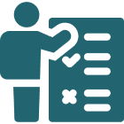 Person icon with checklist and checkmarks.