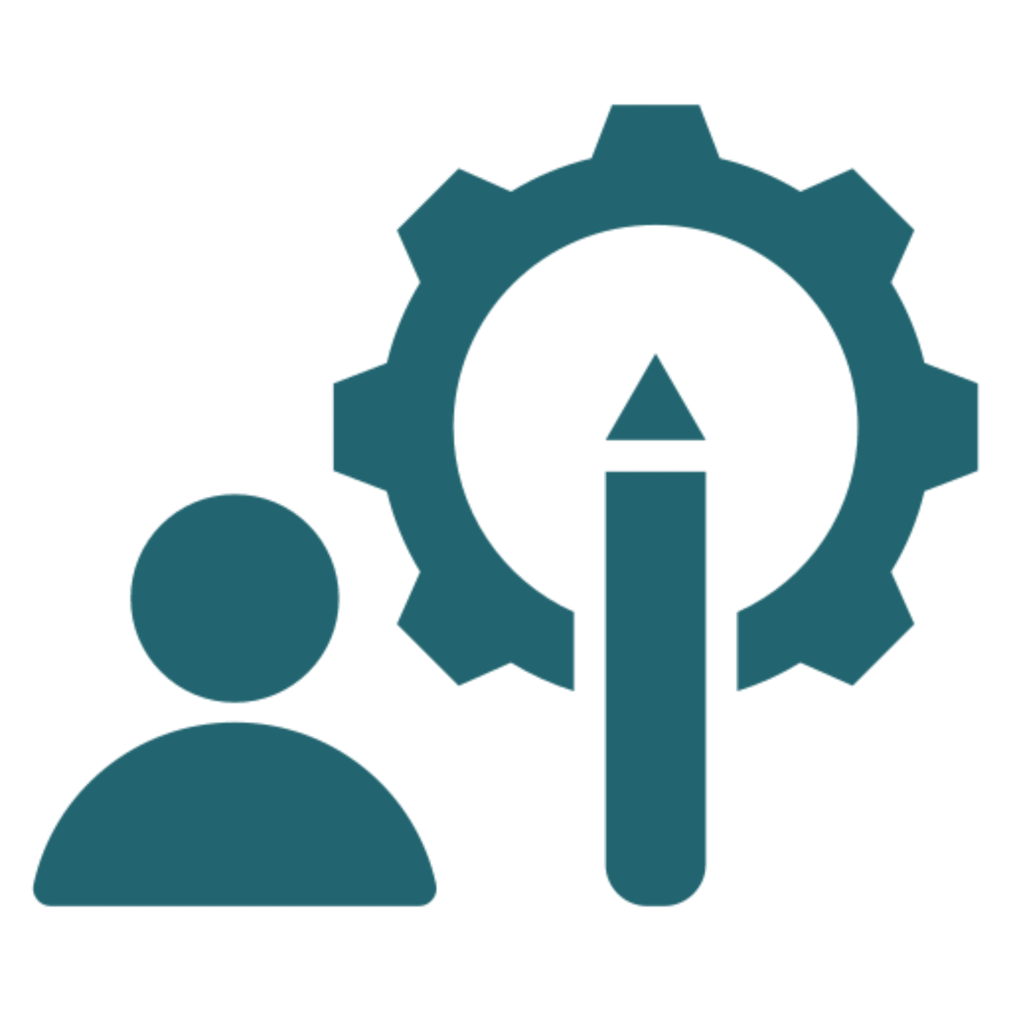 User and gear icon with pencil.